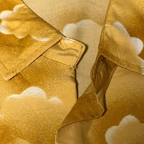 Vintage Creations Hawaiian Shirt Mens XXL Yellow Palm Tree Lightweight Polyester - Picture 8 of 9